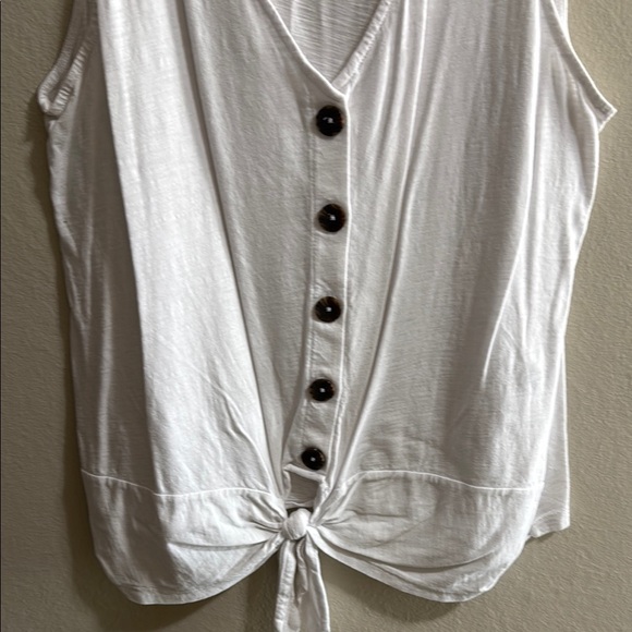 Sanctuary XL White Button-Down Tie-Front Tank Top - Picture 2 of 5